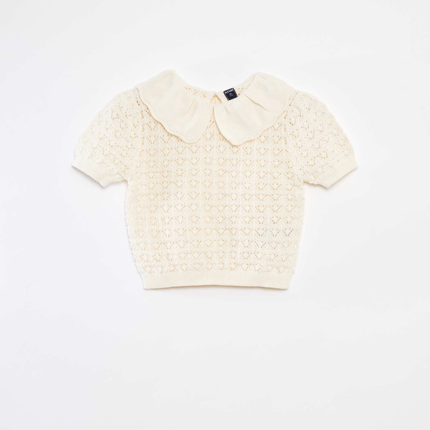 Crochet jumper with Peter Pan collar WHITE