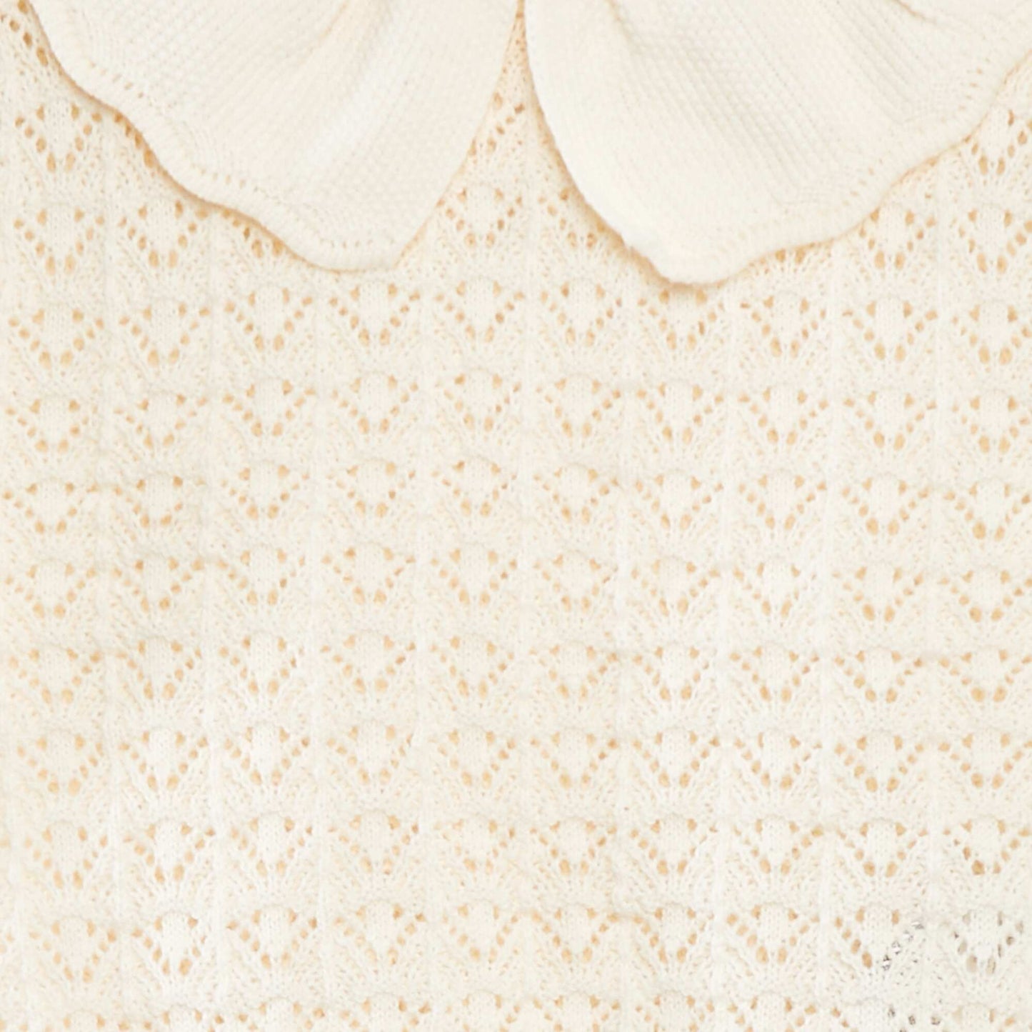 Crochet jumper with Peter Pan collar WHITE