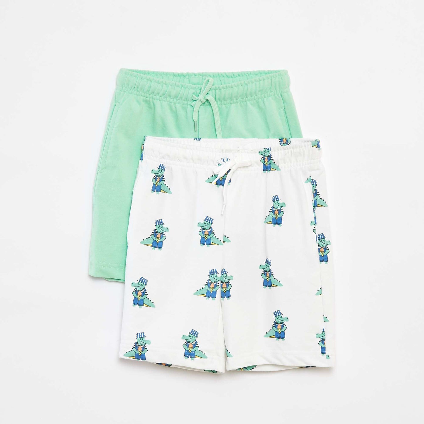 Pack of 2 sweatshirt fabric shorts WHITE