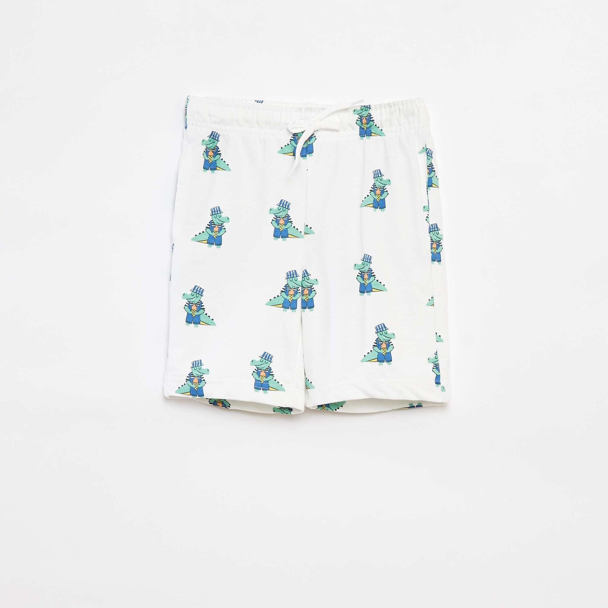 Pack of 2 sweatshirt fabric shorts WHITE