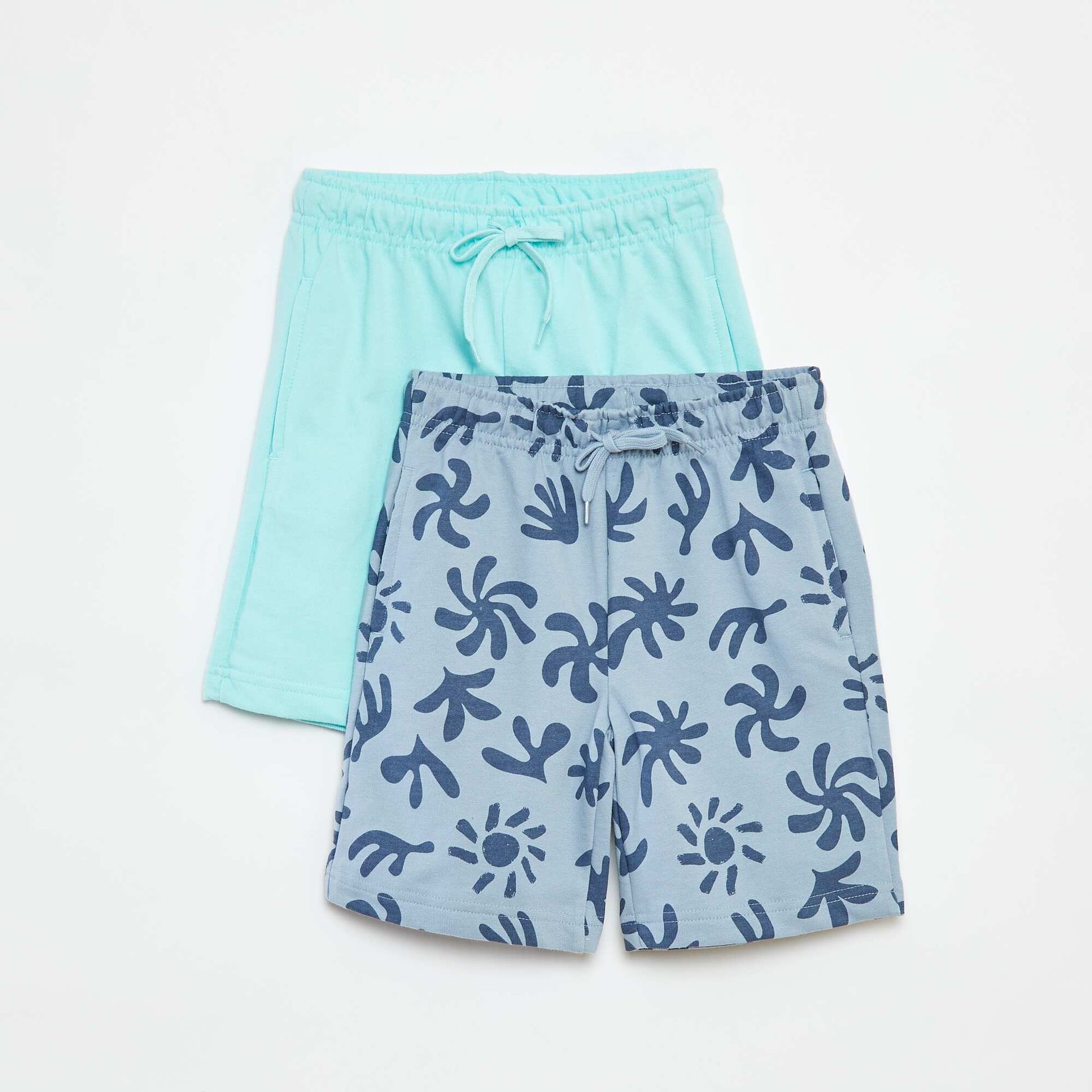 Pack of 2 sweatshirt fabric shorts BLUE