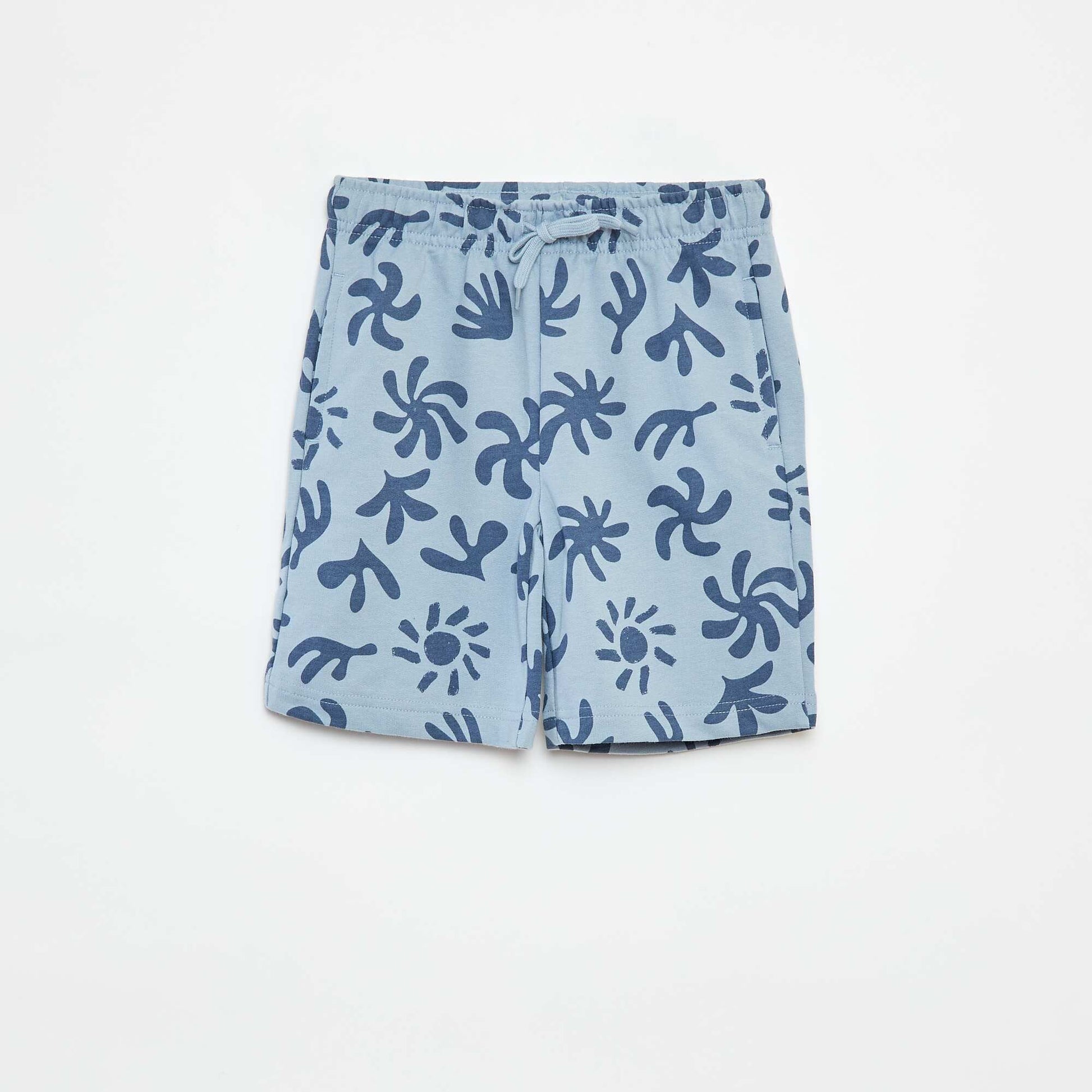 Pack of 2 sweatshirt fabric shorts BLUE