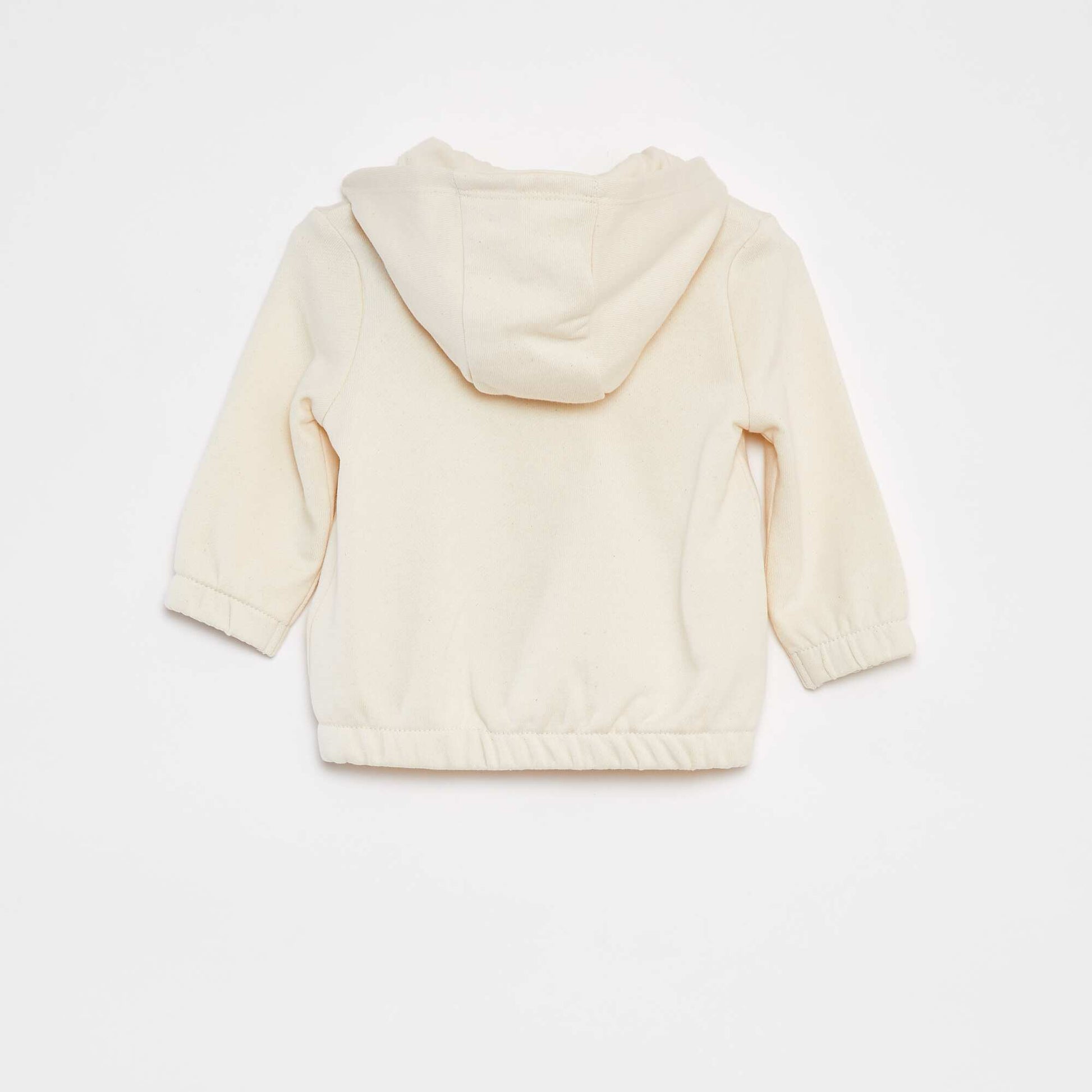 Plain zip-up hoodie WHITE