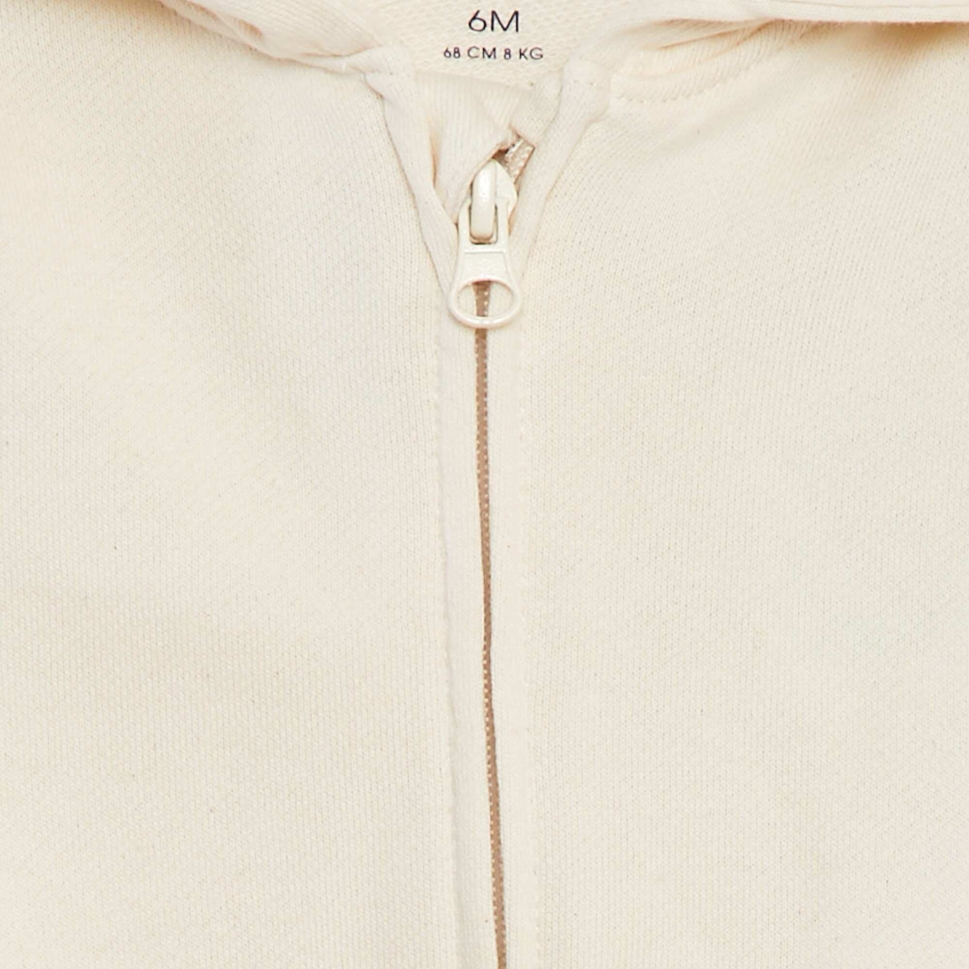 Plain zip-up hoodie WHITE