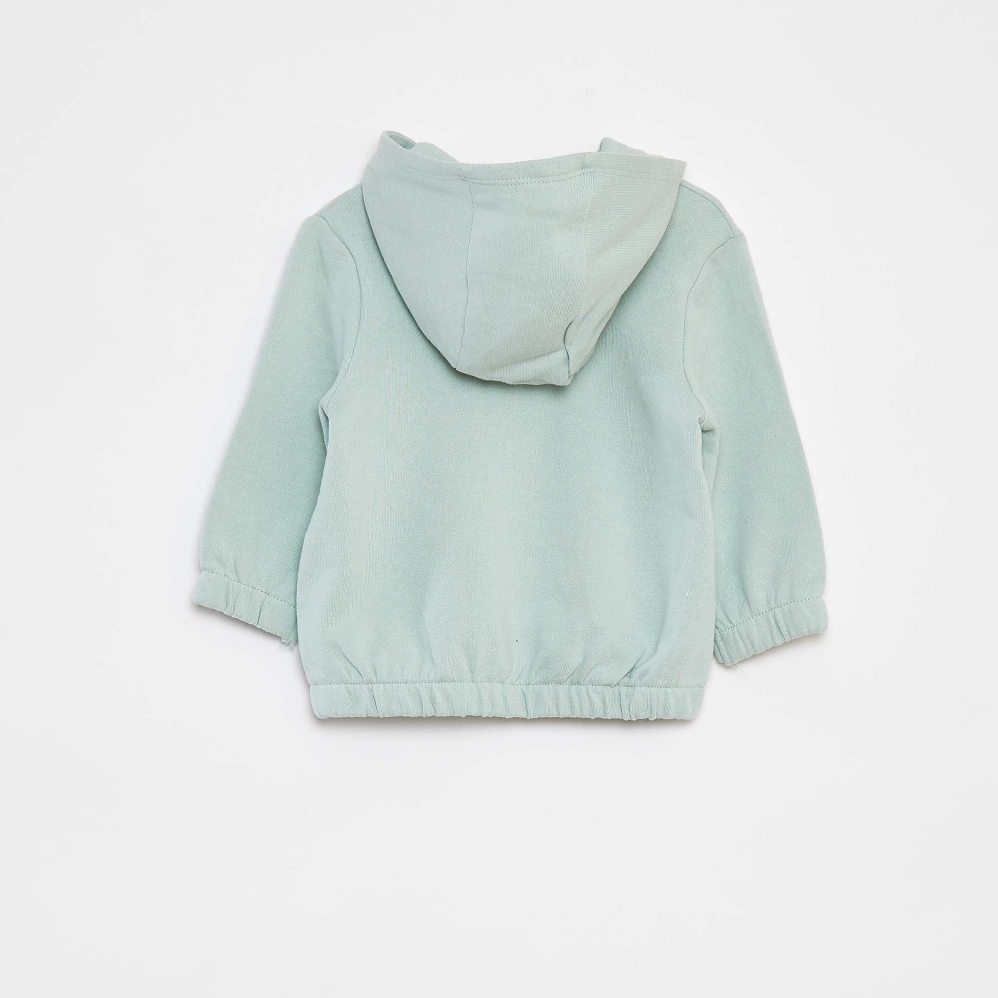 Plain zip-up hoodie BLUE