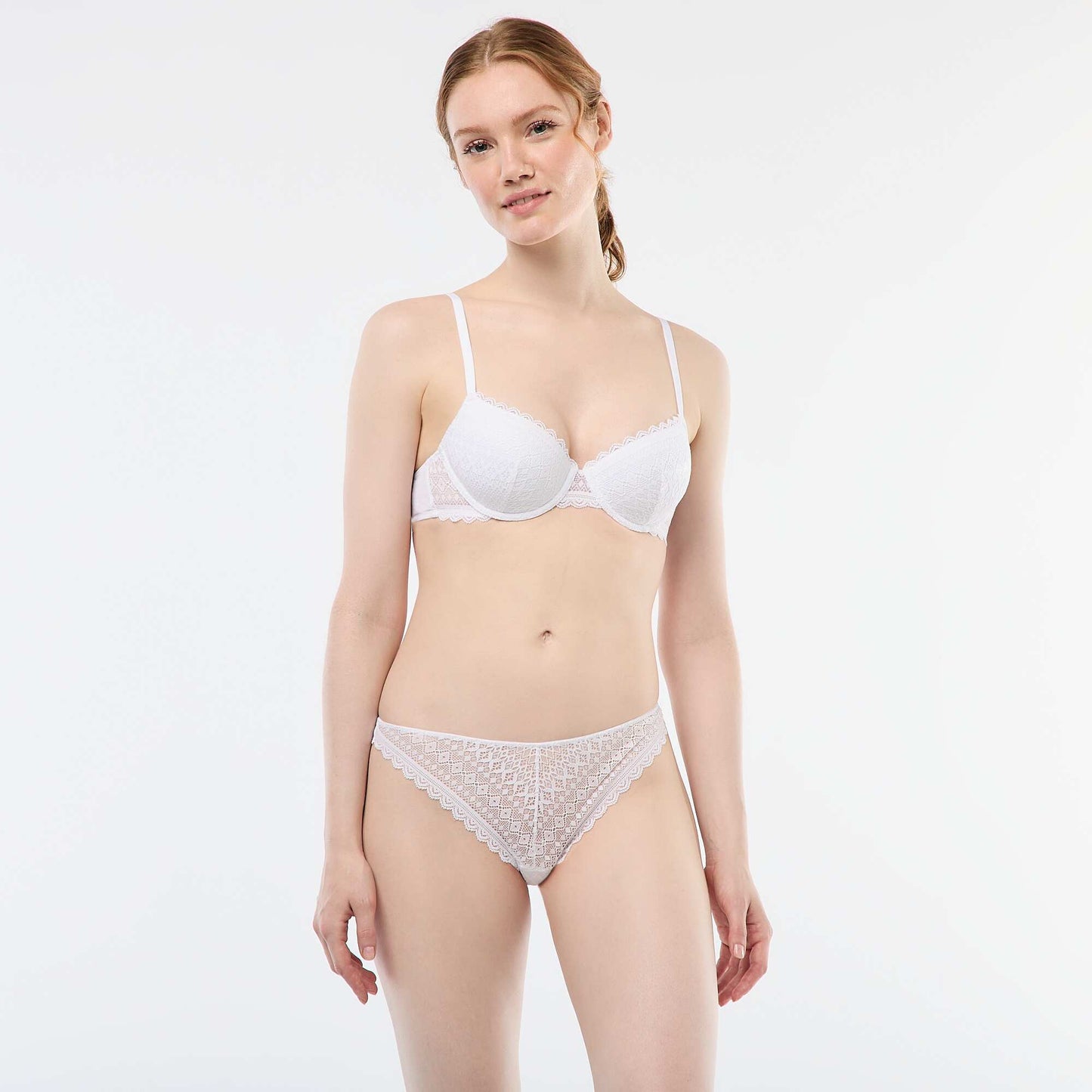 Lace Balconette Bra WHITE