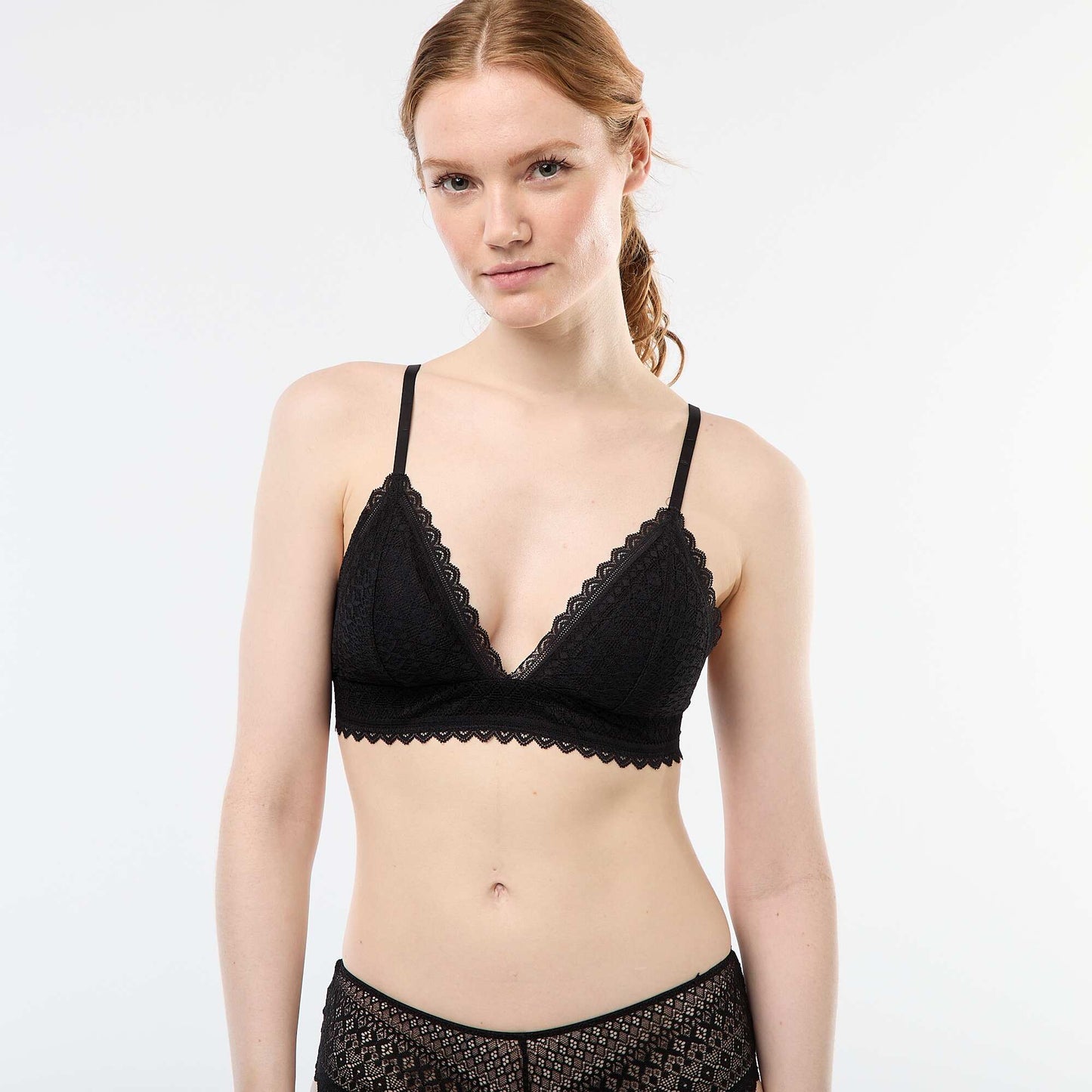 Lace Triangle Bra BLACK