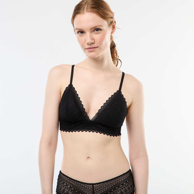 Lace Triangle Bra BLACK