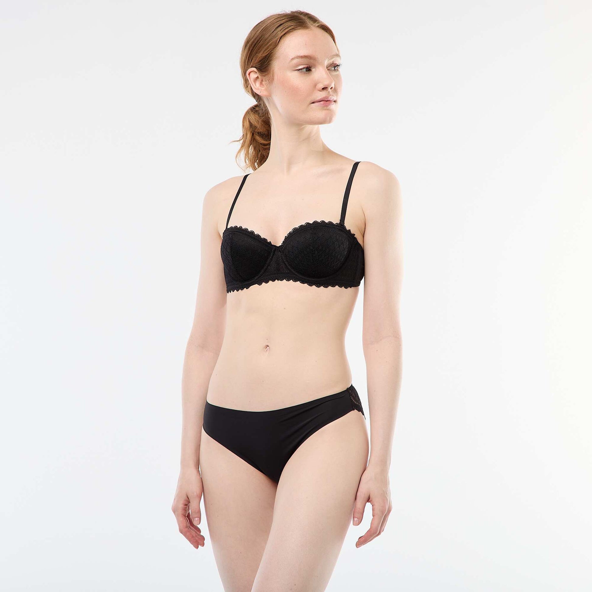 Lace Balconette Bra BLACK