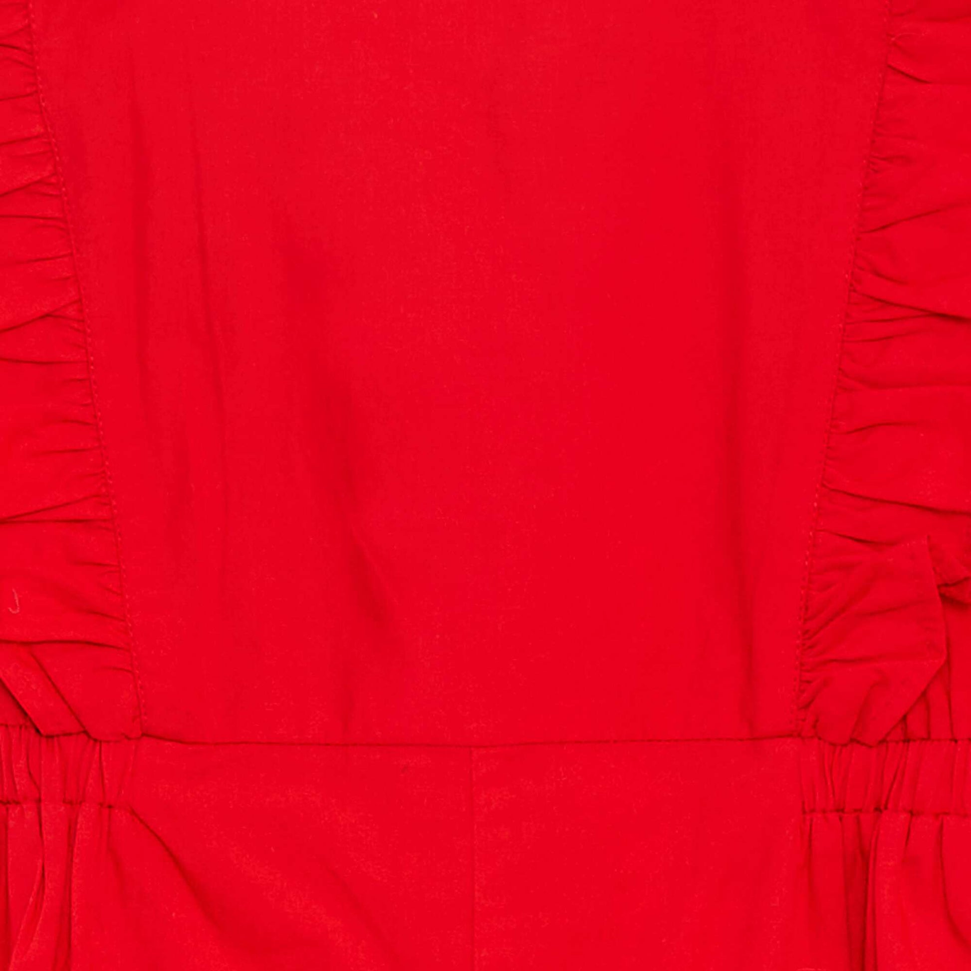 Frilly poplin playsuit RED