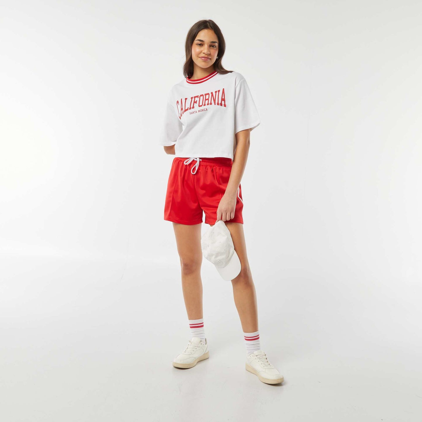Cropped 'California' T-shirt WHITE
