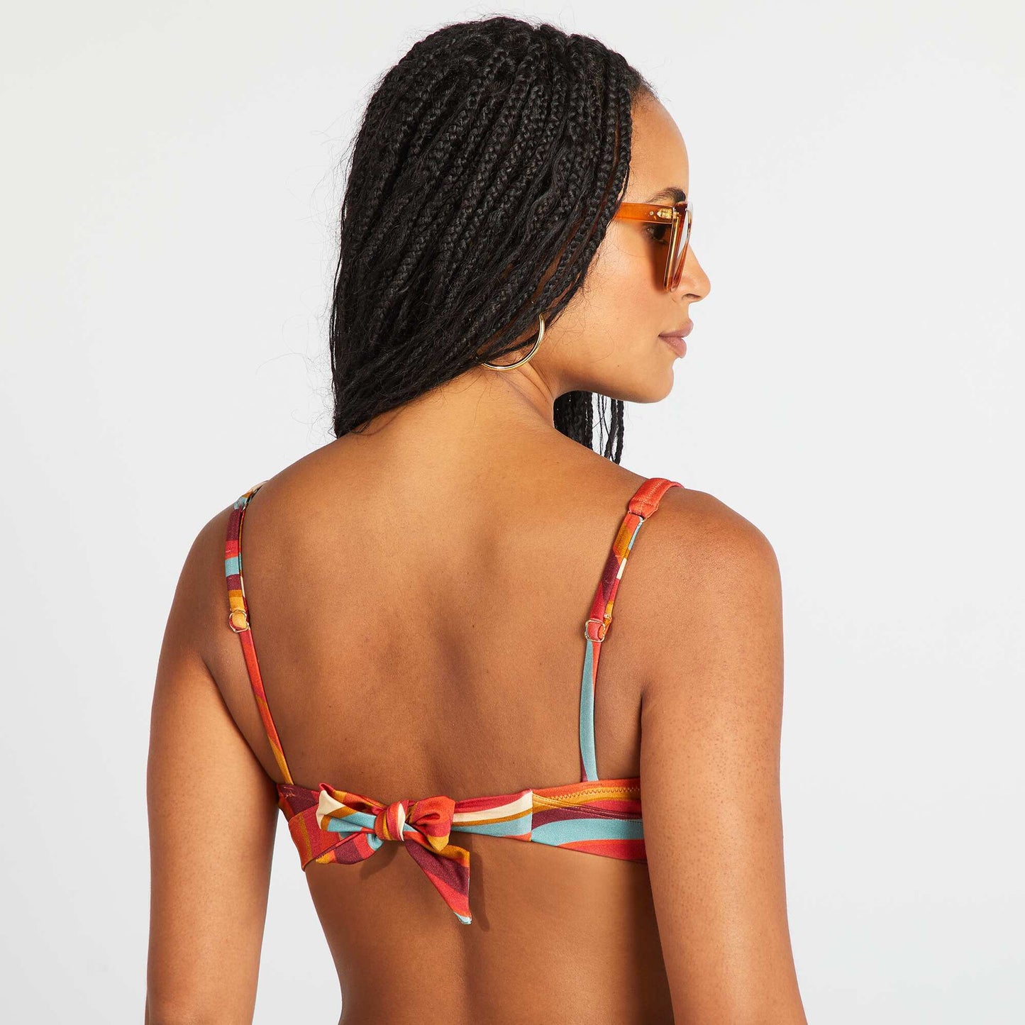 Psychedelic print bikini top ORANGE