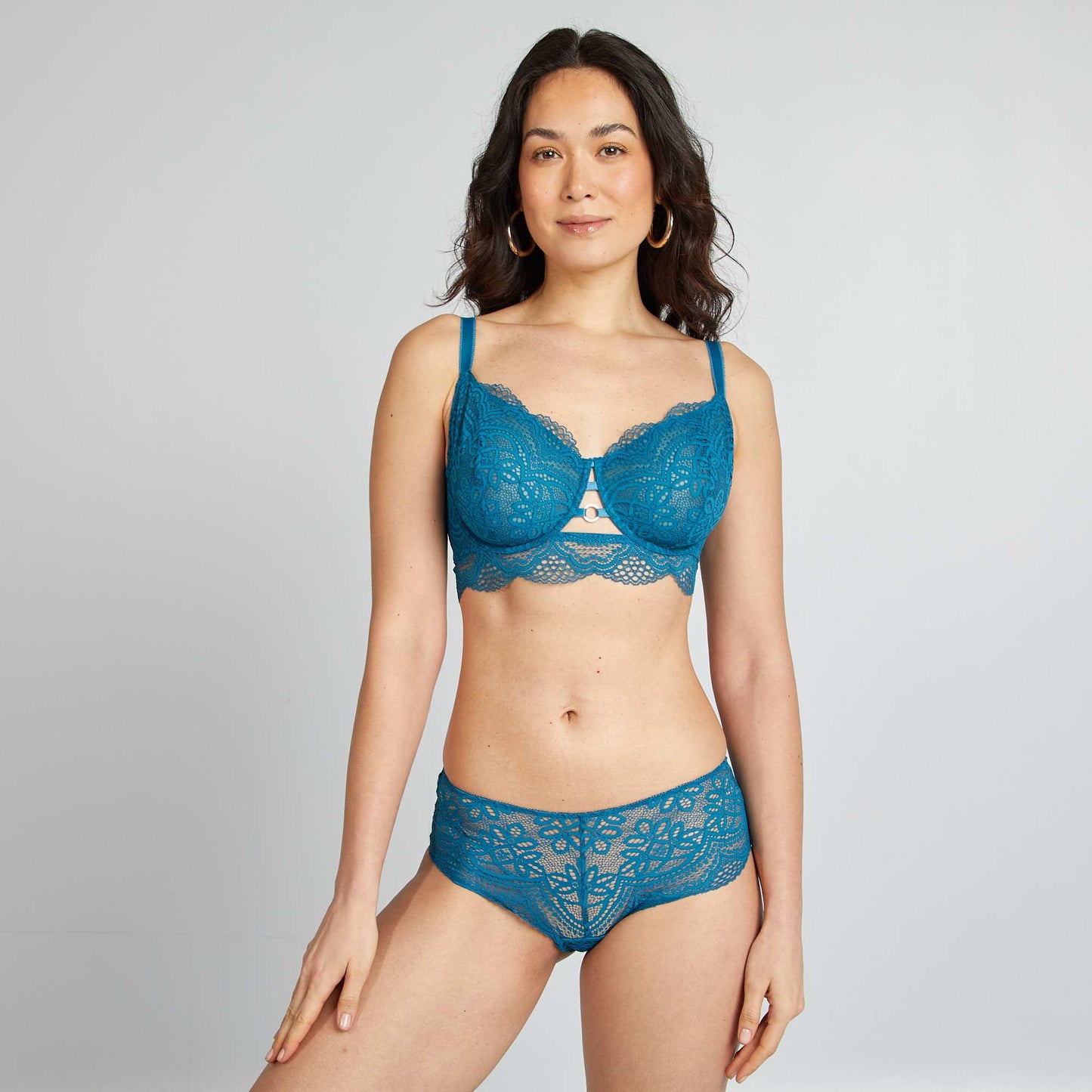 Lace bra for D & E cups BLUE
