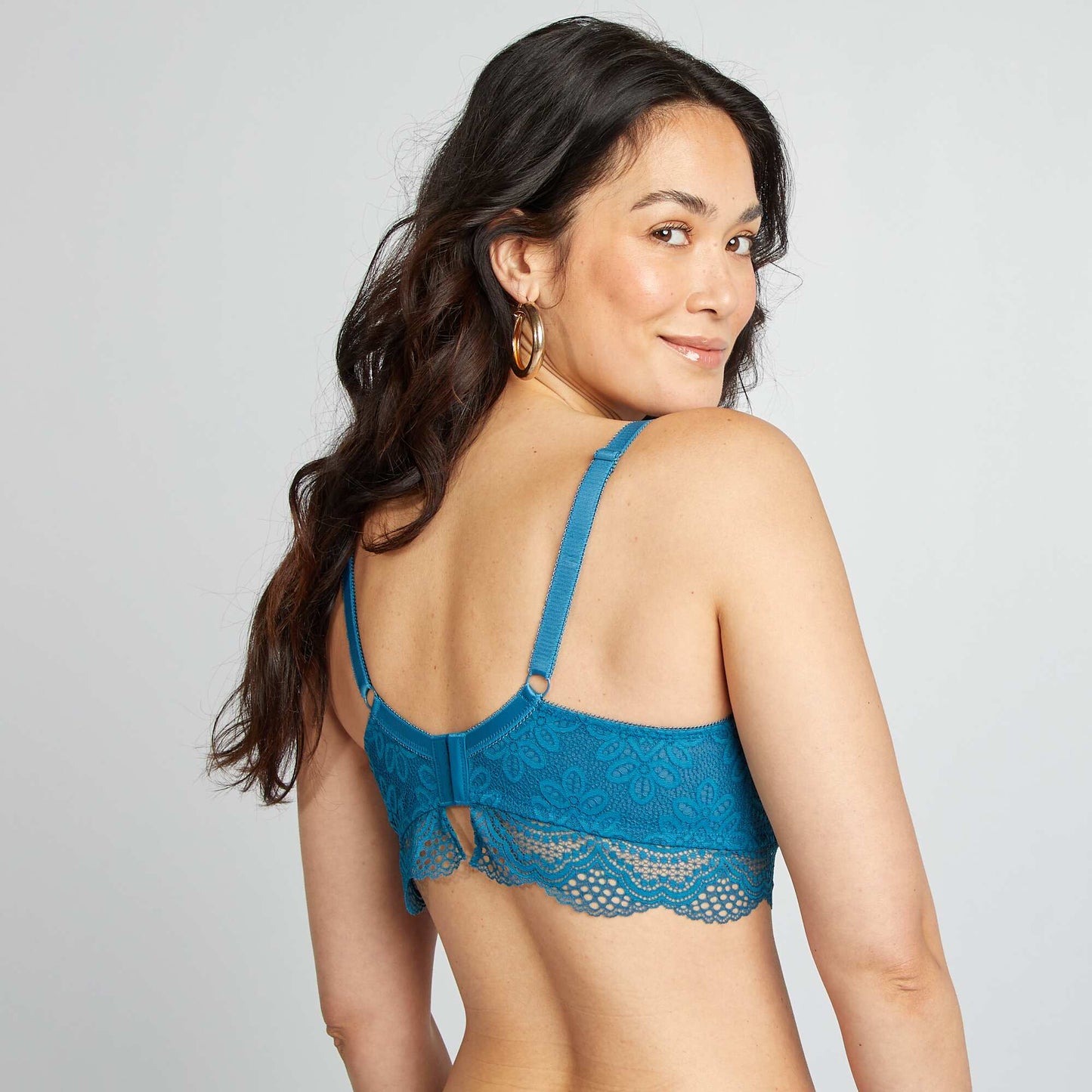 Lace bra for D & E cups BLUE
