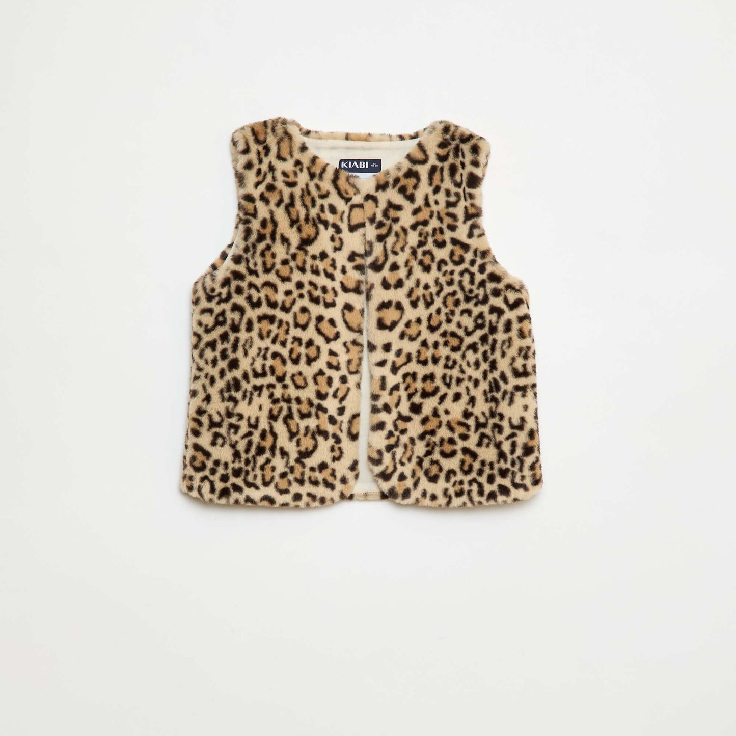 Sleeveless Faux Fur Vest BEIGE