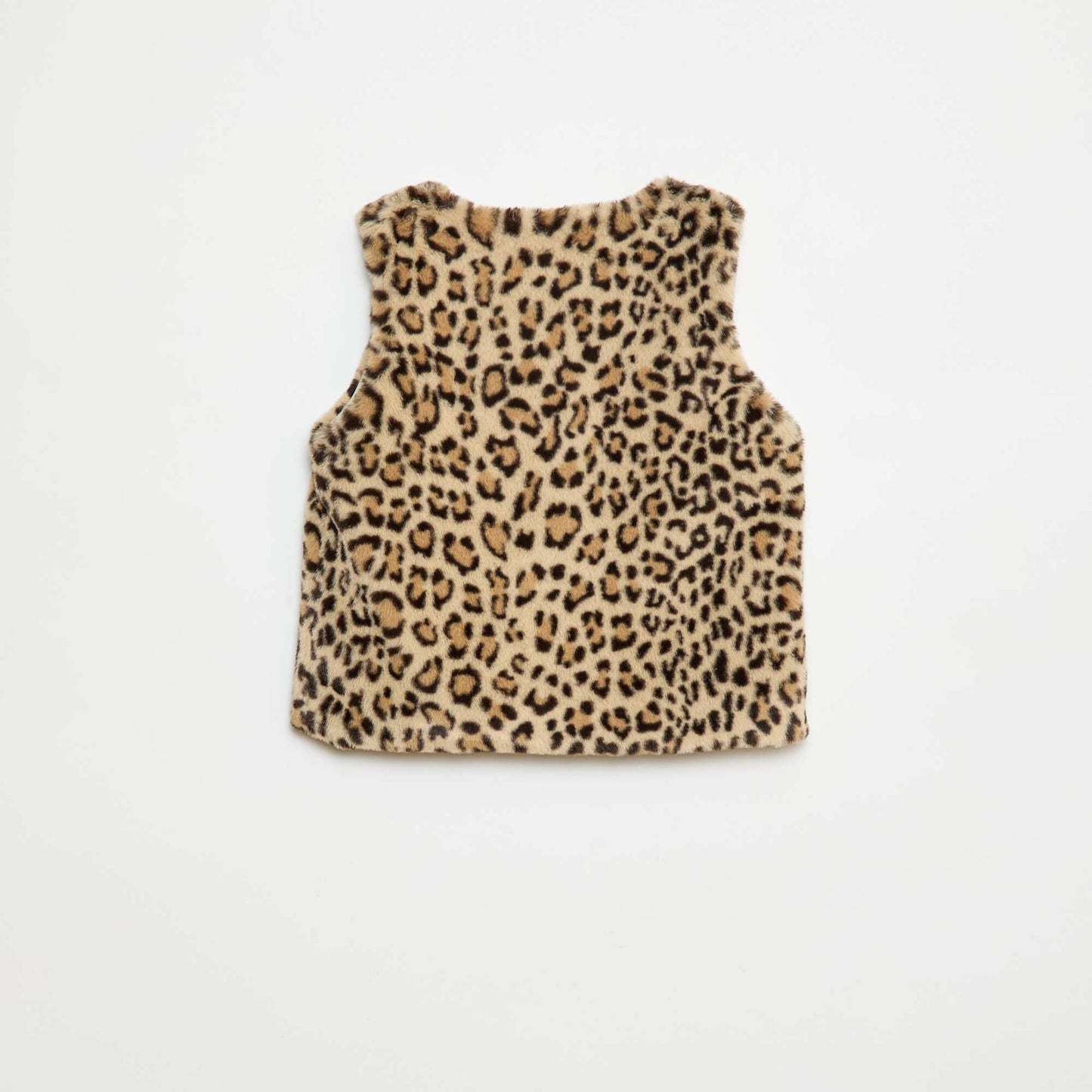 Sleeveless Faux Fur Vest BEIGE