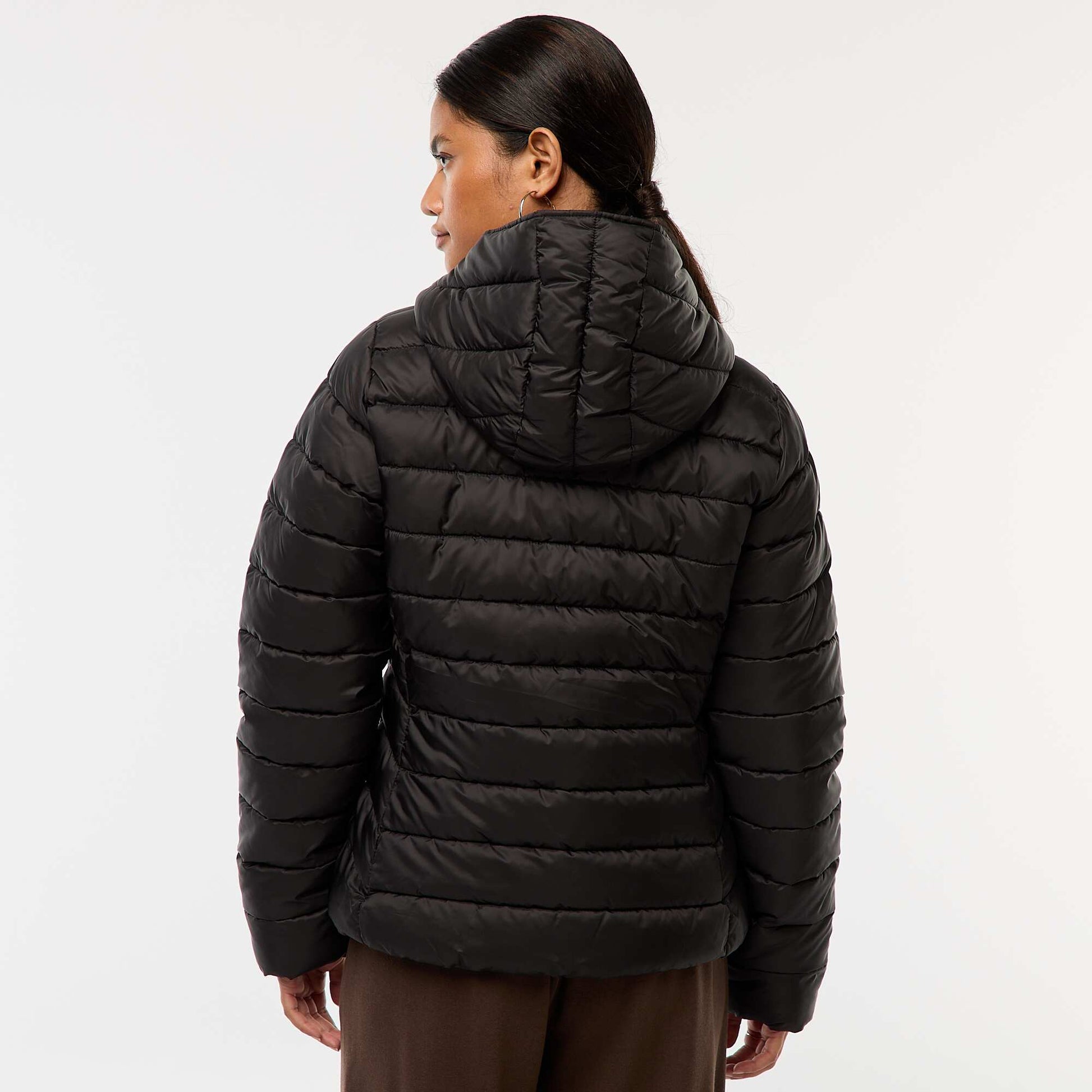 Lightweight Hooded Padded Jacket BLACK