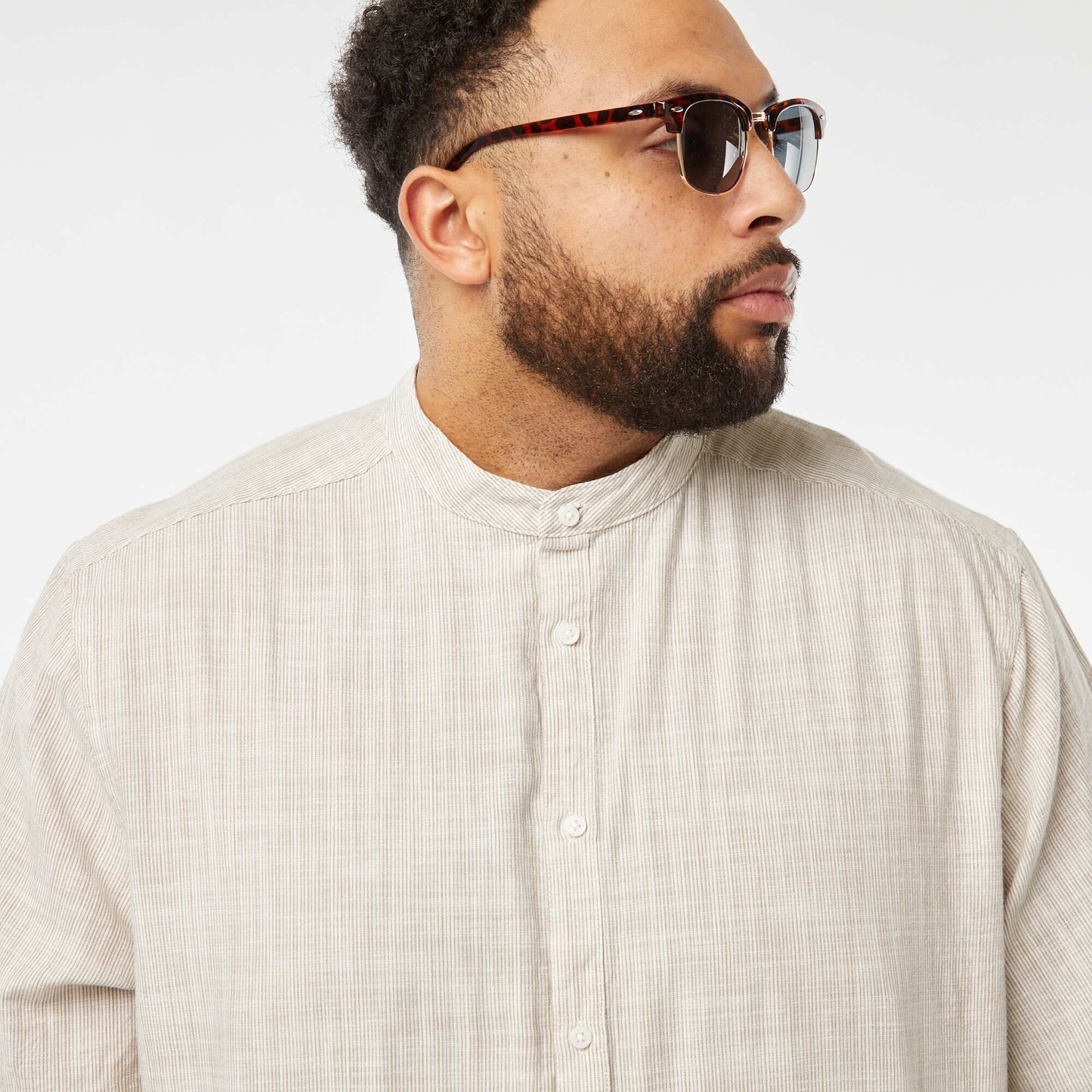 Regular-fit striped shirt BEIGE