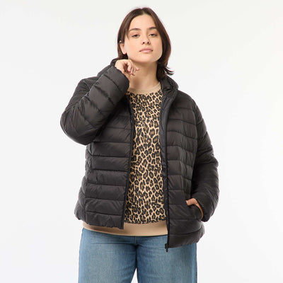 Showerproof quilted padded jacket BLACK