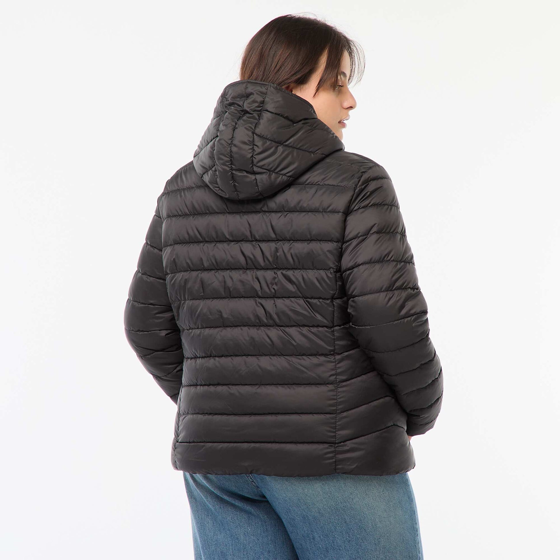 Showerproof quilted padded jacket BLACK