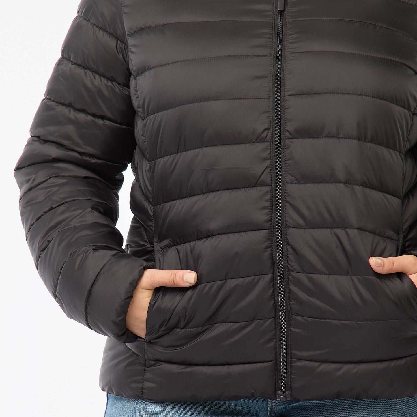 Showerproof quilted padded jacket BLACK