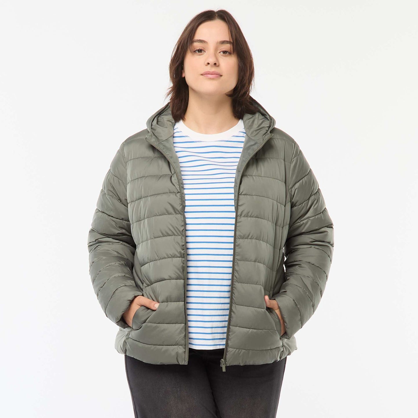 Showerproof quilted padded jacket GREEN