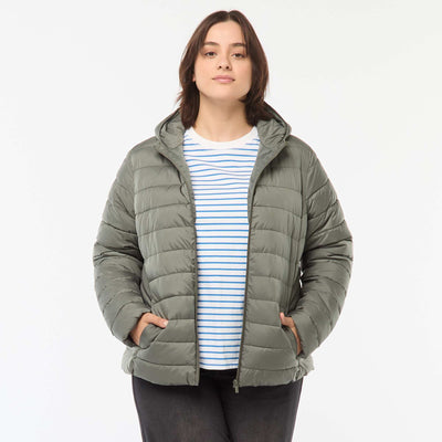 Showerproof quilted padded jacket GREEN