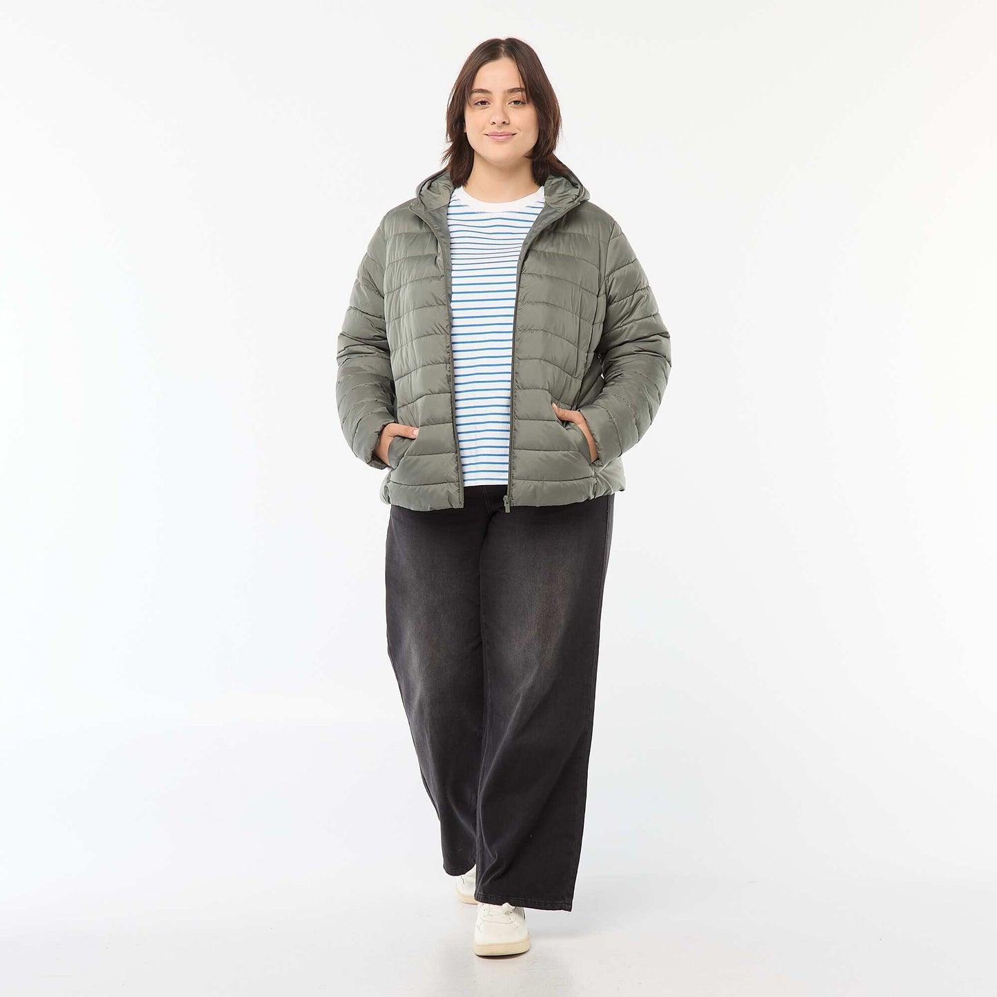 Showerproof quilted padded jacket GREEN