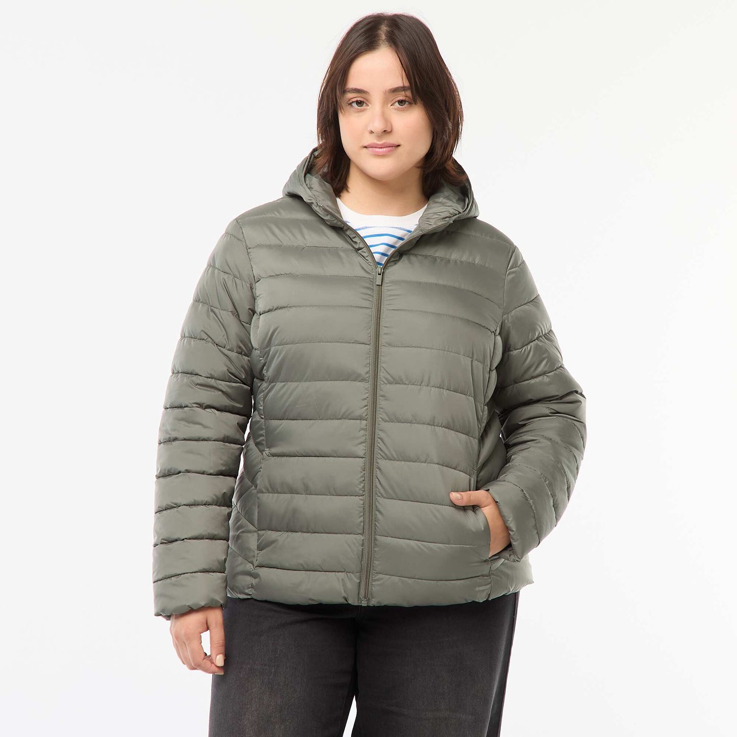Showerproof quilted padded jacket GREEN