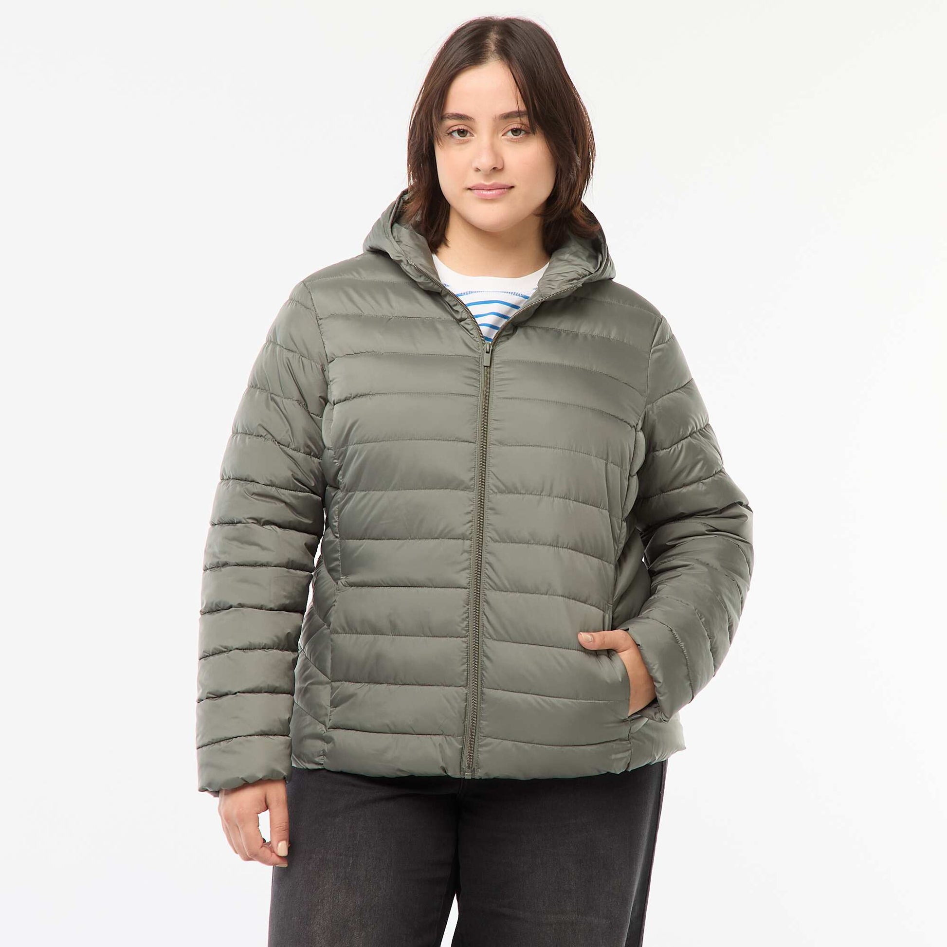 Showerproof quilted padded jacket GREEN