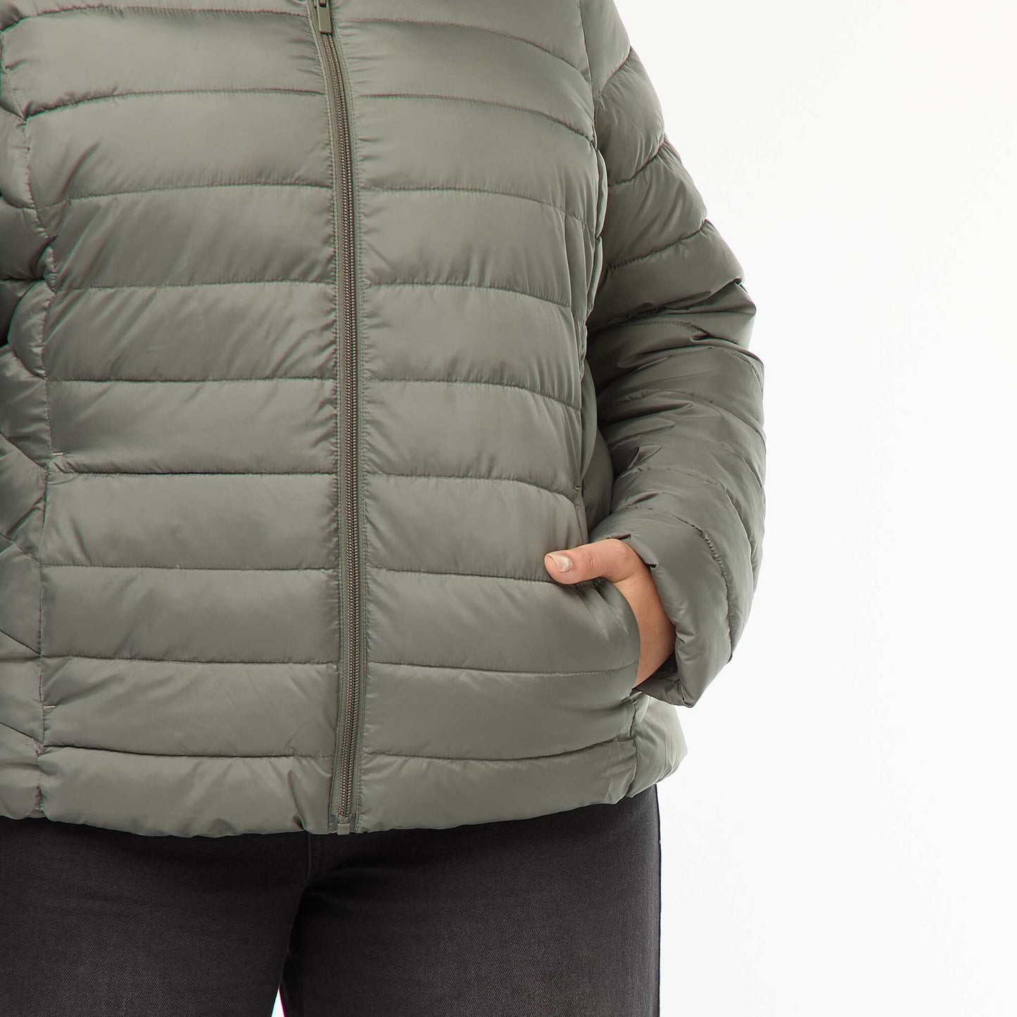 Showerproof quilted padded jacket GREEN