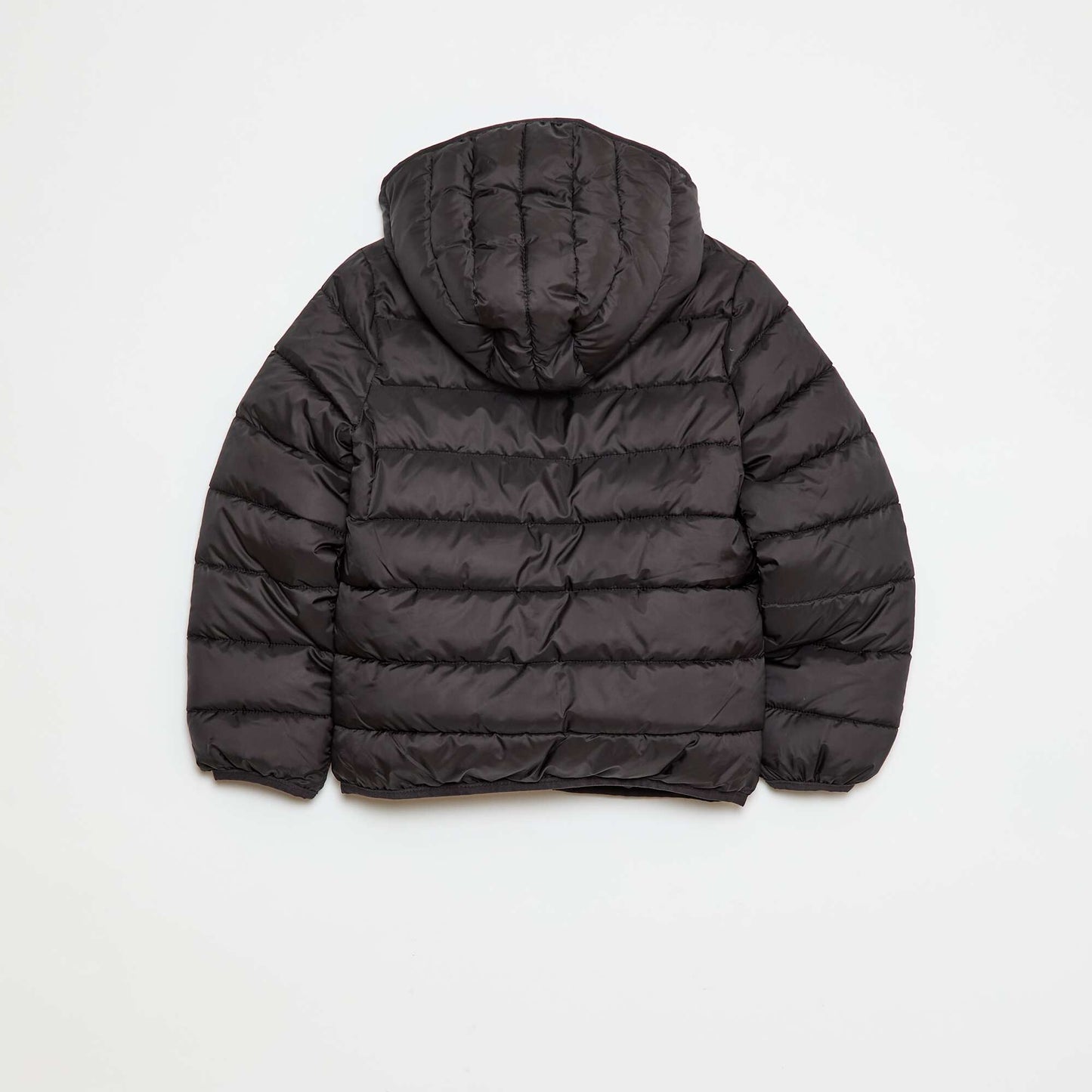 Lightweight Padded Jacket with Hood BLACK