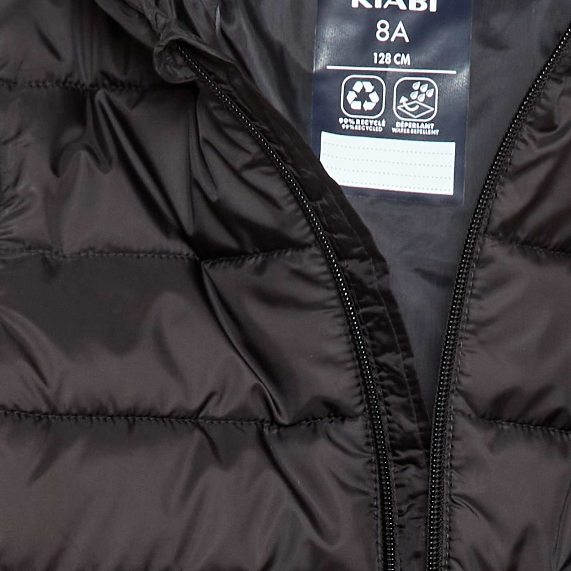 Lightweight Padded Jacket with Hood BLACK