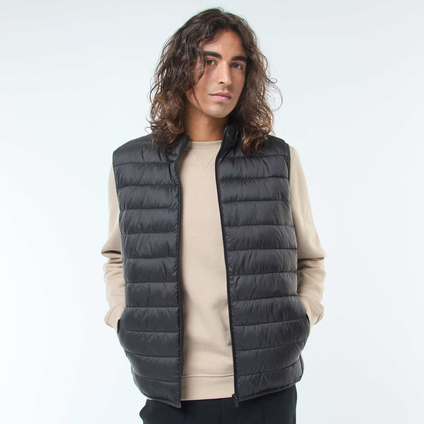 Plain showerproof bodywarmer BLACK