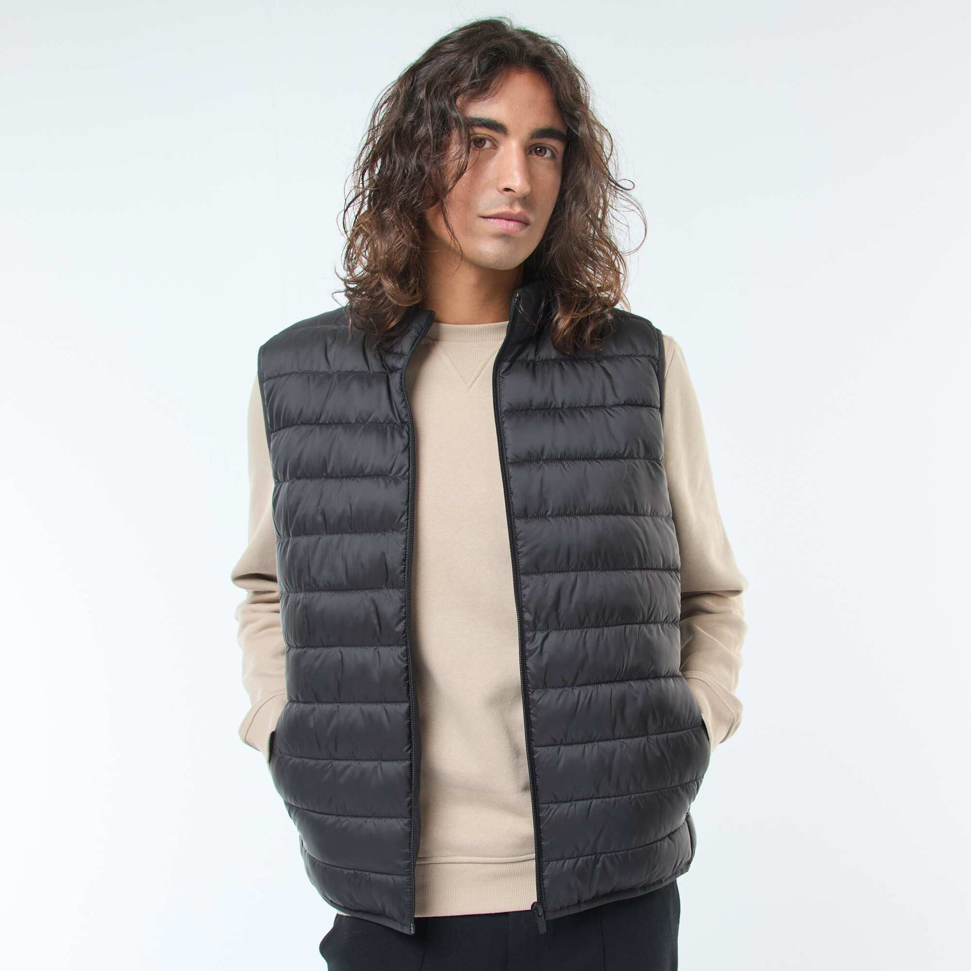 Plain showerproof bodywarmer BLACK