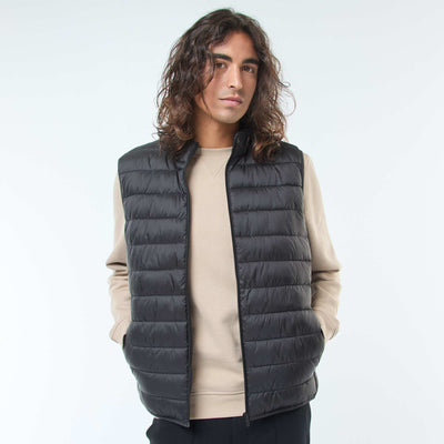 Plain showerproof bodywarmer BLACK