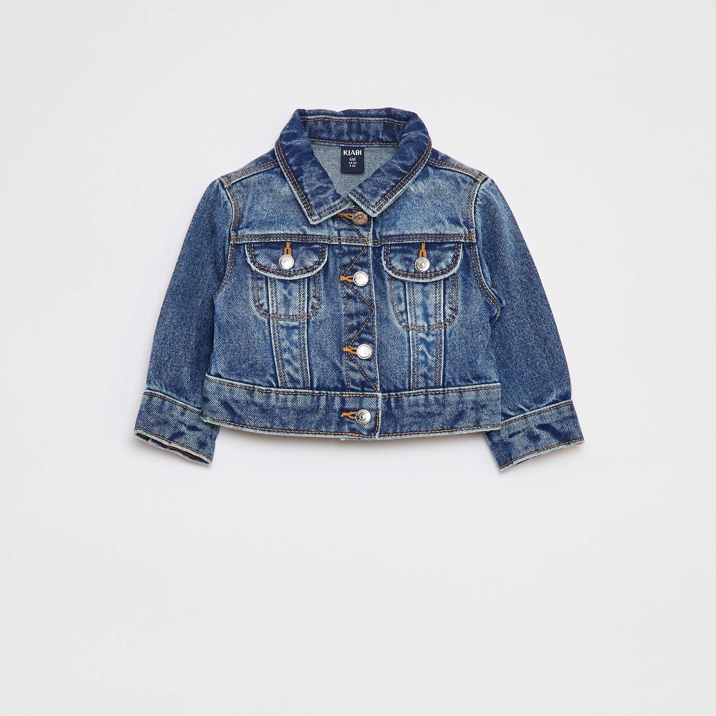 Denim jacket with press-stud fastening BLUE