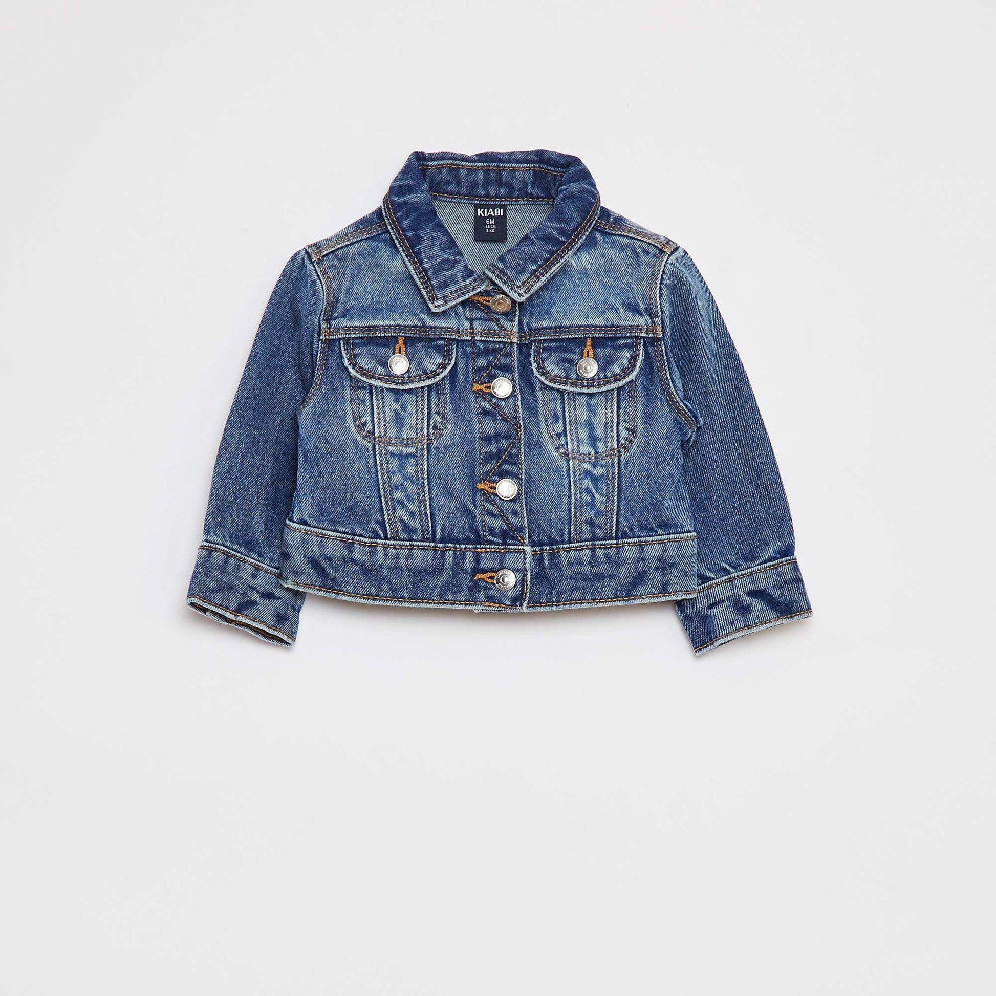 Denim jacket with press-stud fastening BLUE
