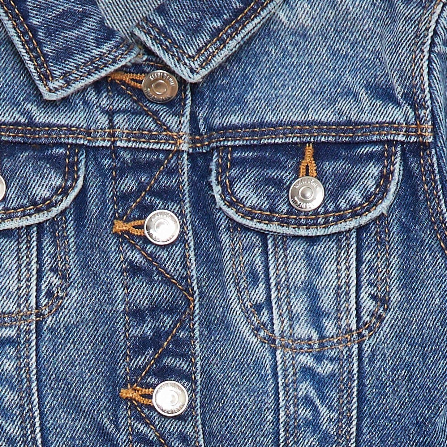 Denim jacket with press-stud fastening BLUE