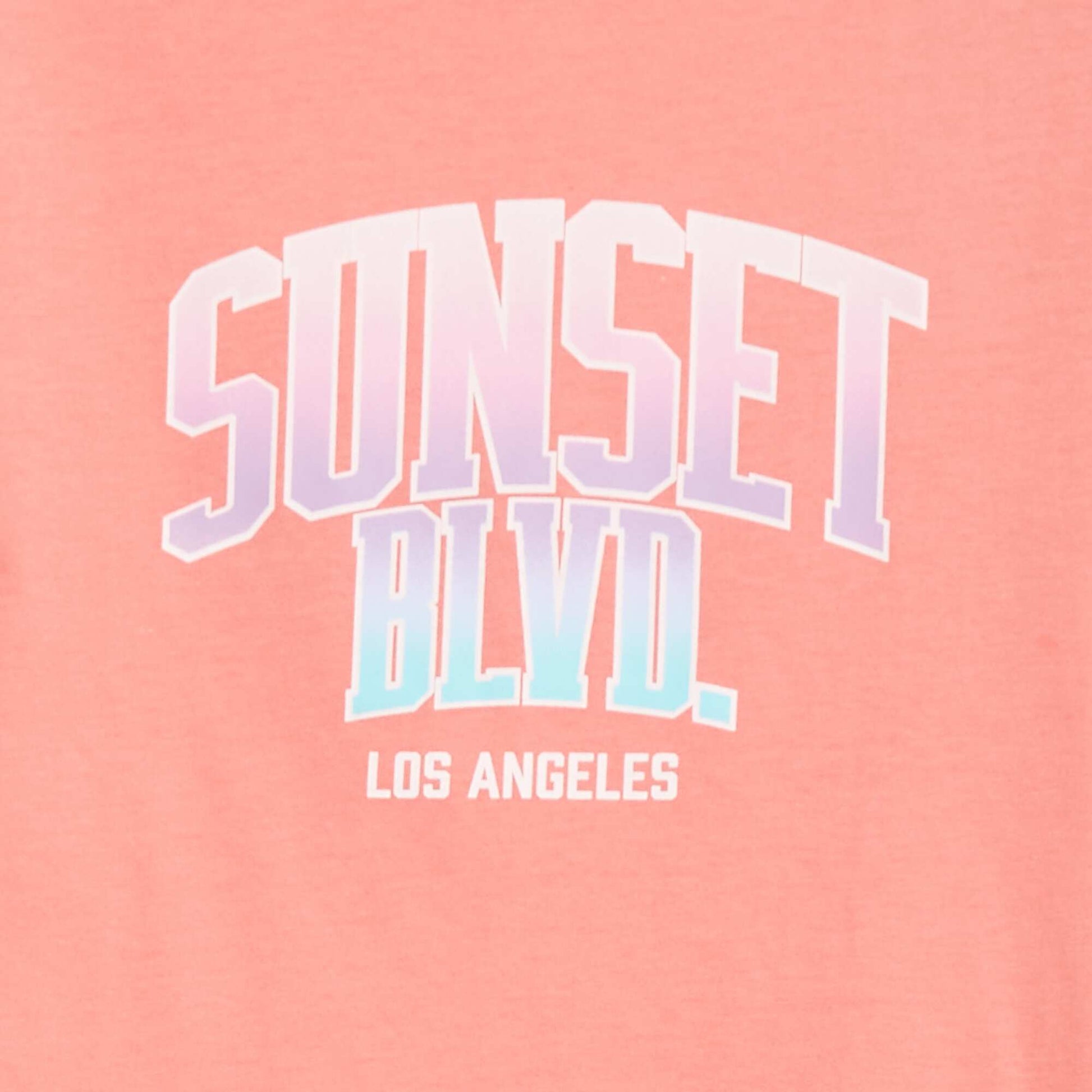 Short-sleeved printed T-shirt with round neck PINK