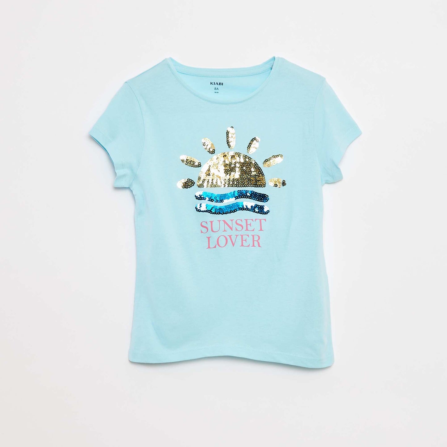 Short-sleeved animated print T-shirt BLUE