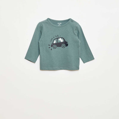 Long-sleeved T-shirt with cute design BLUE