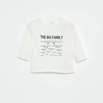 Long-sleeved T-shirt with cute design WHITE