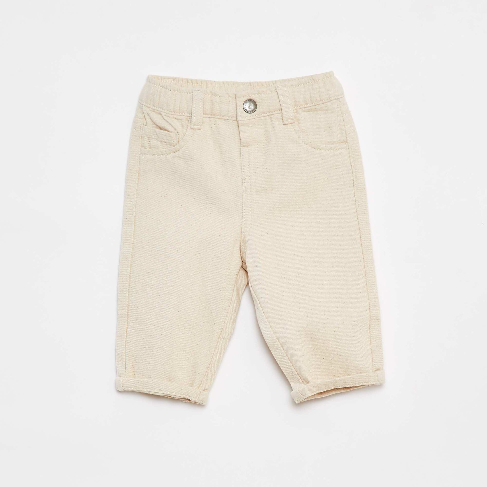 Paperbag twill 3/4 trousers WHITE