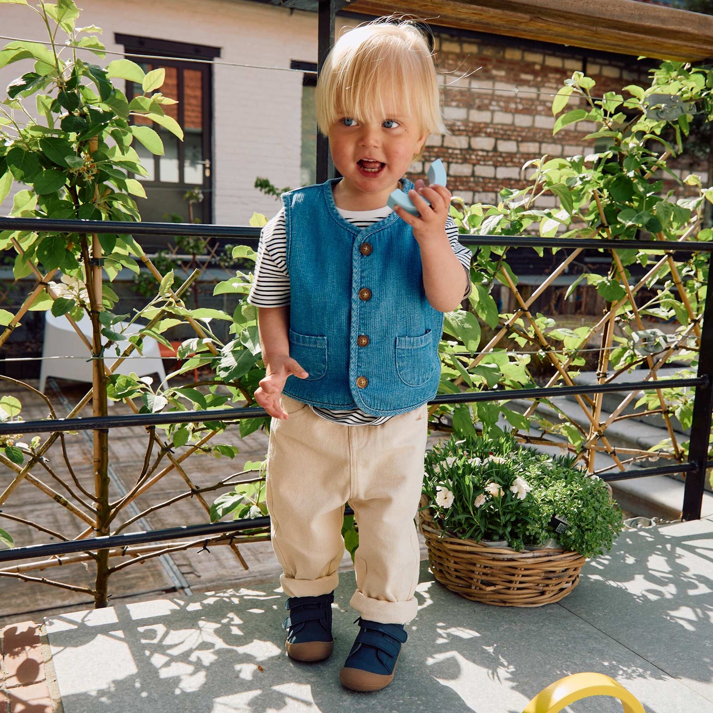 Paperbag twill 3/4 trousers WHITE