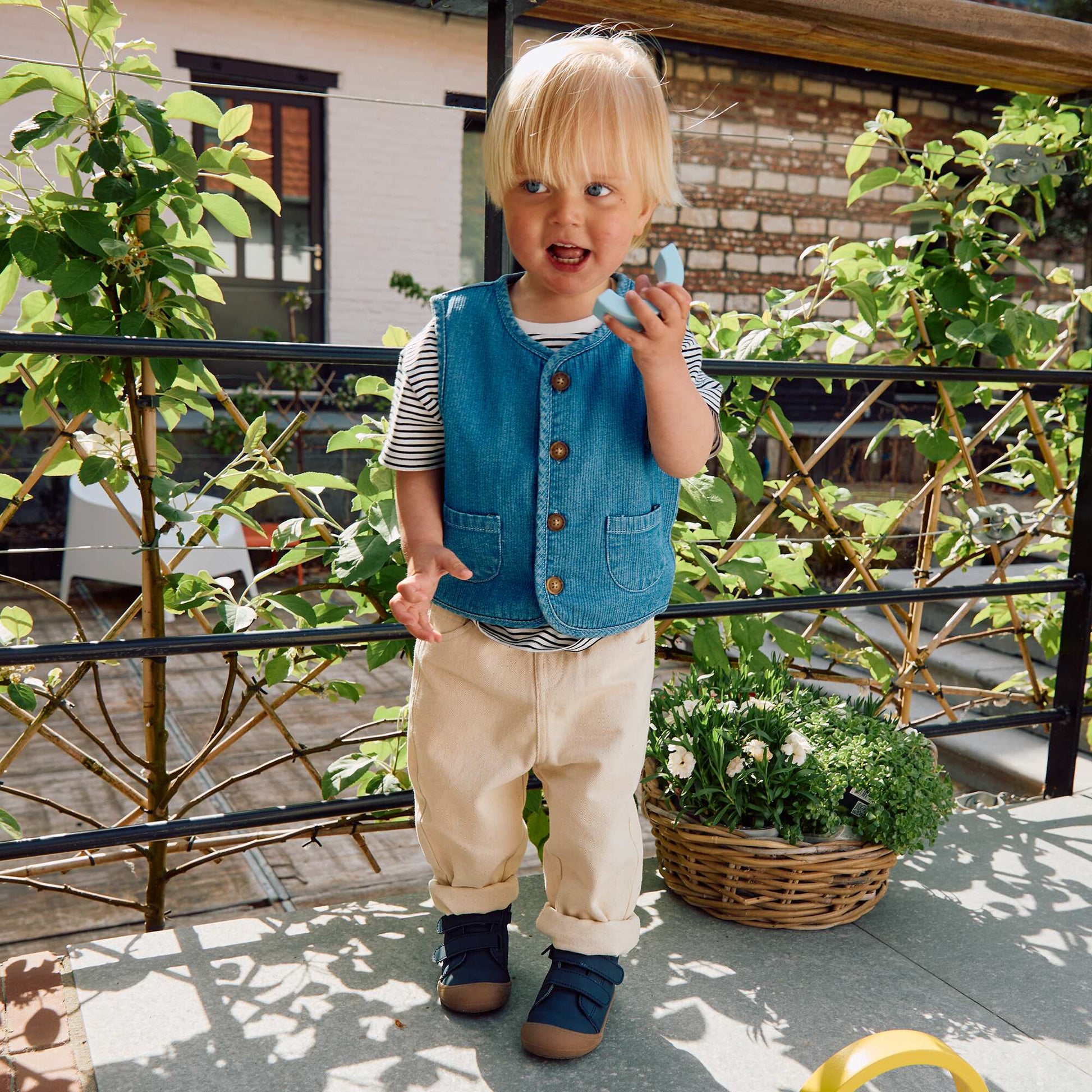 Paperbag twill 3/4 trousers WHITE
