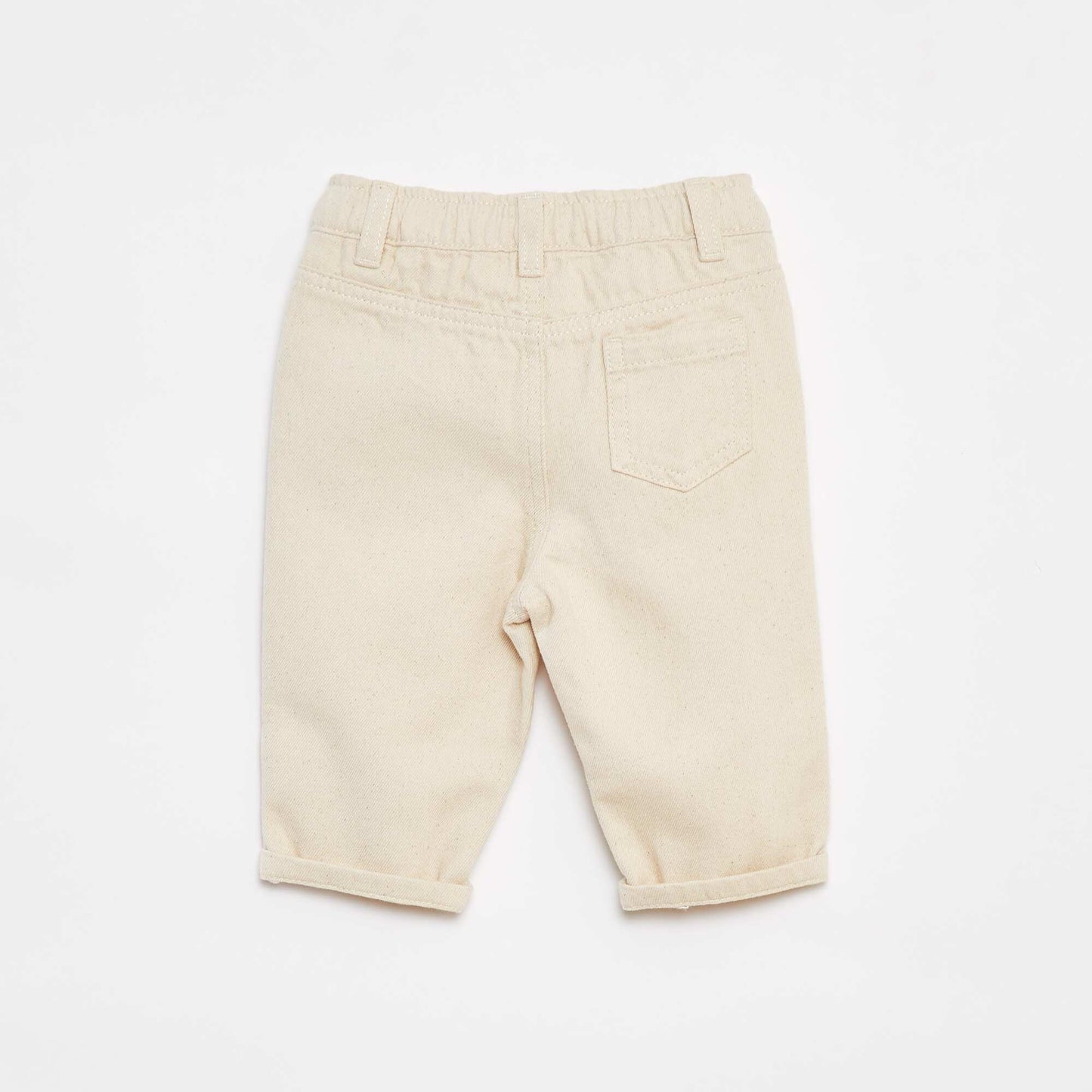 Paperbag twill 3/4 trousers WHITE