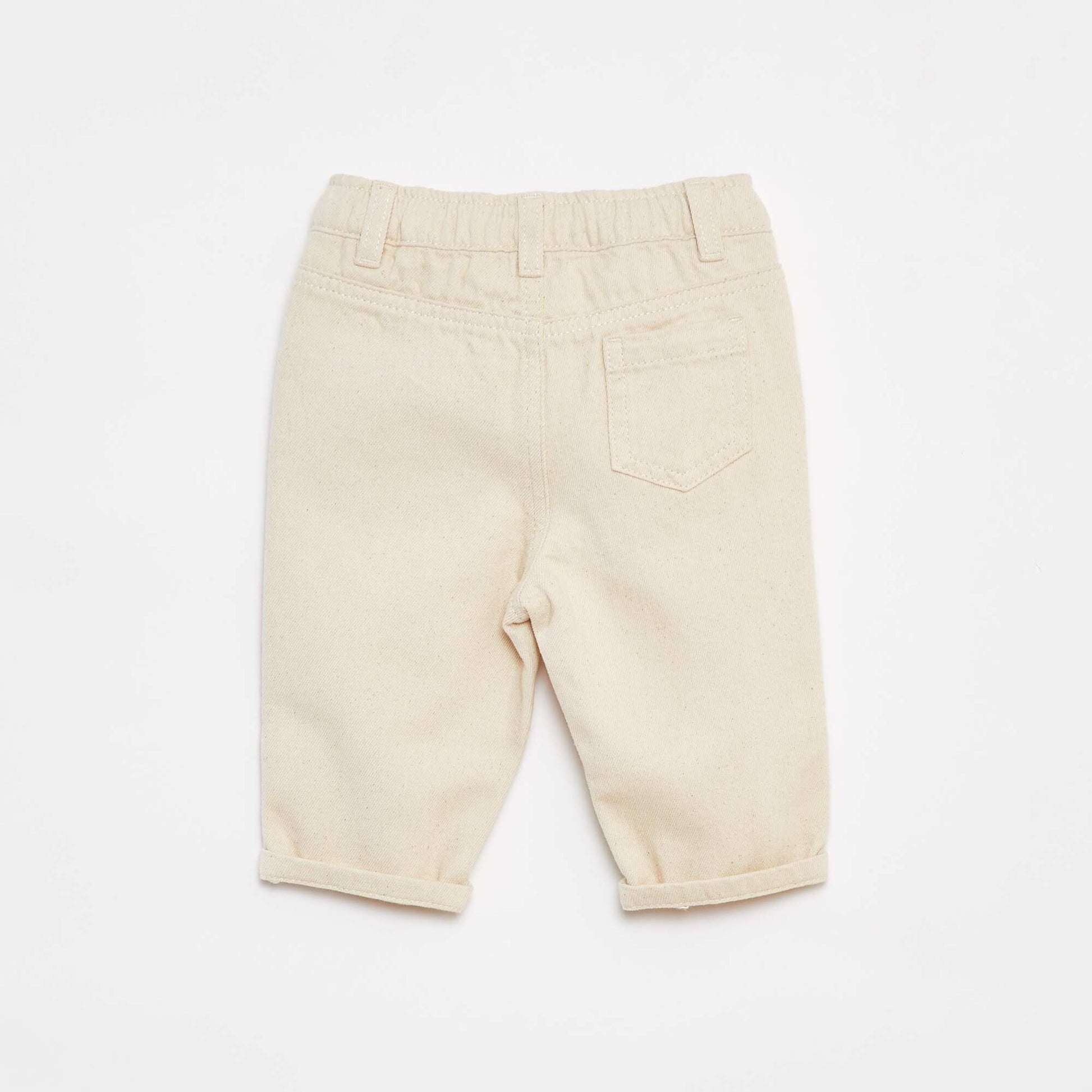 Paperbag twill 3/4 trousers WHITE