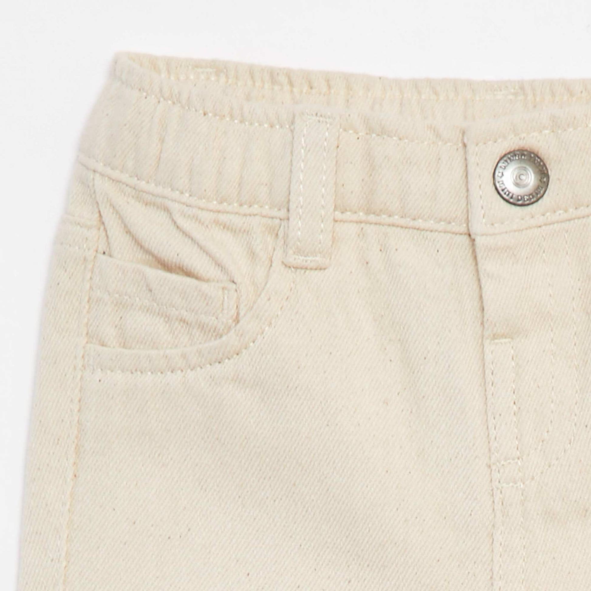 Paperbag twill 3/4 trousers WHITE