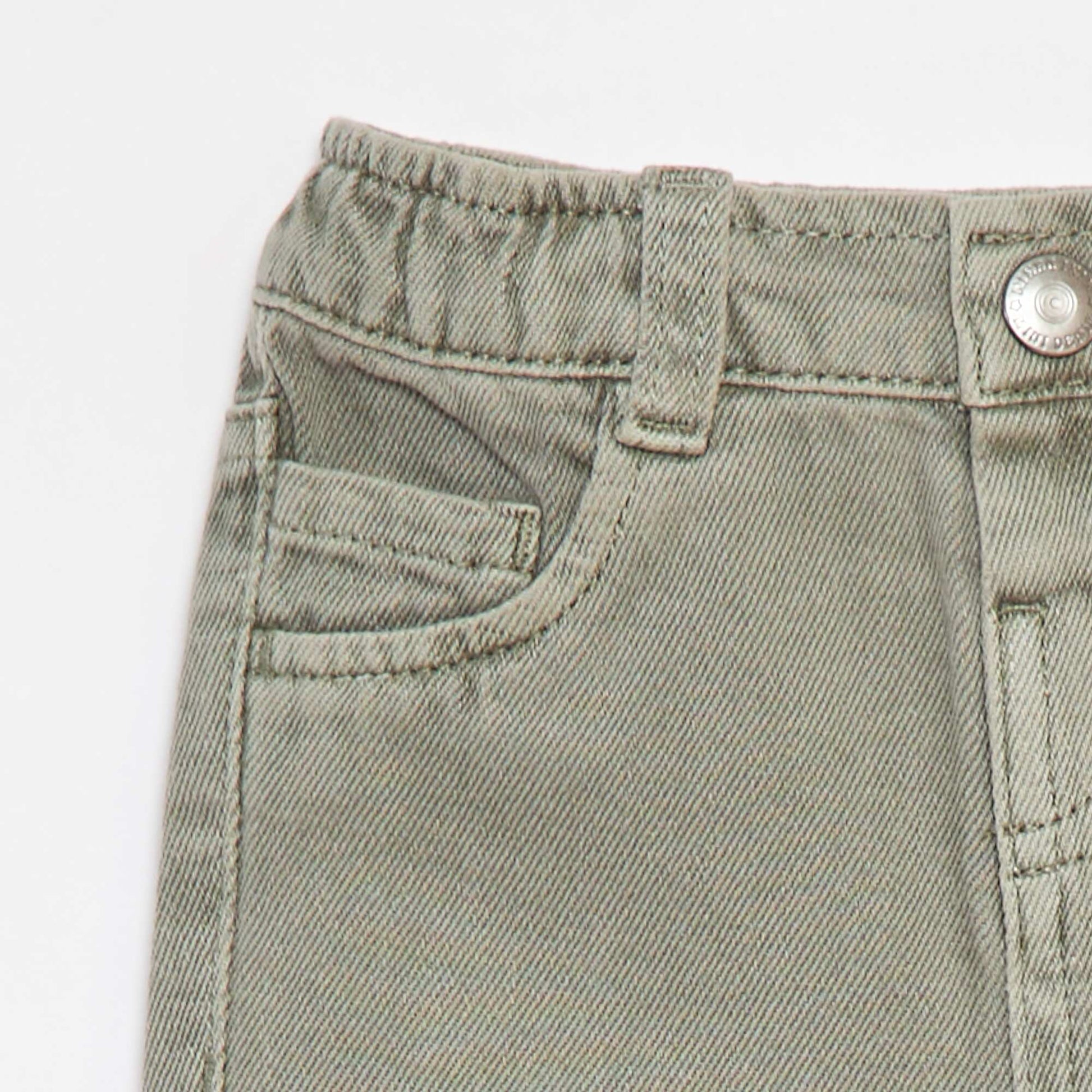 Paperbag Twill 3/4 Length Trousers GREEN
